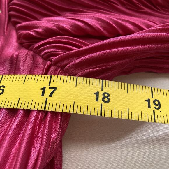 Vintage Gilberti Pink Sequin Pleated Midi Dress Size 12 Special Occasion 80’s - Picture 4 of 12